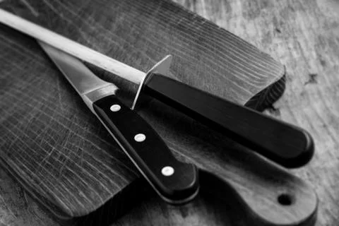 Kitchen tools - black and white image Stock Photos