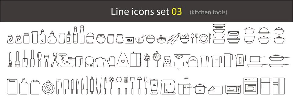 Kitchen tools icon set vector illustration Stock Illustration