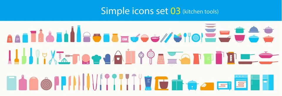 Kitchen tools icon set vector illustration Stock Illustration