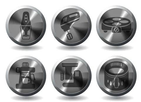 Kitchen tools icons set Stock Illustration