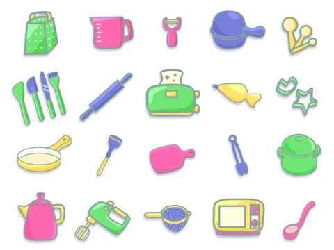 Kitchen tools illustration Illustrazione stock