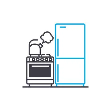 Kitchen tools linear icon concept. Kitchen tools line vector sign, symbol Stock Illustration