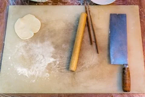 Kitchen tools for making dumplings Stock Photos