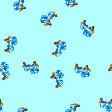 Kitchen tools restaurant chef isometric icon seamless pattern Stock Illustration