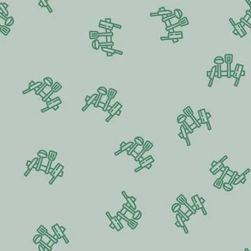 Kitchen tools restaurant chef line vector seamless pattern Stock Illustration