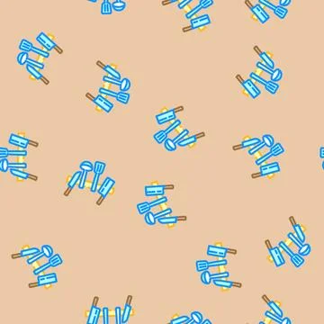 Kitchen tools restaurant chef vector seamless pattern Stock Illustration