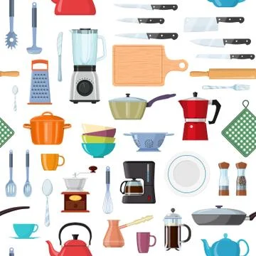KItchen tools seamless pattern Stock Illustration
