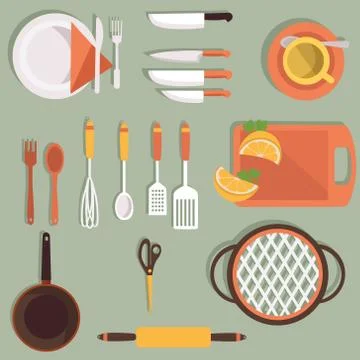 Kitchen tools set Stock Illustration