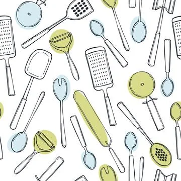 Kitchen tools.   Vector   pattern Stock Illustration