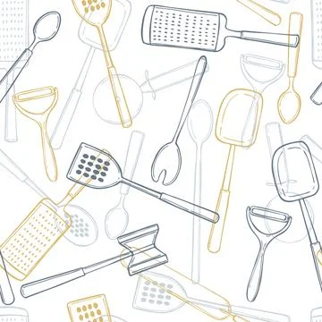 Kitchen tools.   Vector   pattern Stock Illustration
