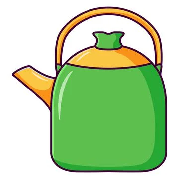 Kitchen tools.Cartoon teapot.Householding element. Teapot with spout kitchenw Stock Illustration