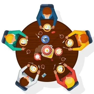 Kitchen Top View Illustration 스톡 일러스트