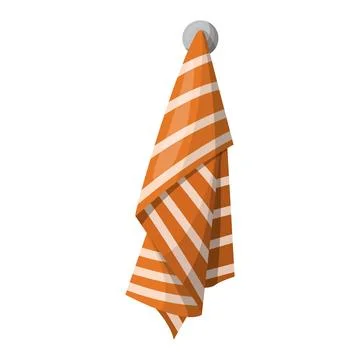 A kitchen towel is hanging on a hook. vector illustration Stock Illustration