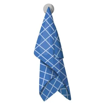 A kitchen towel is hanging on a hook. vector illustration Stock Illustration