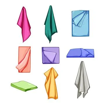 Kitchen towel set cartoon vector illustration Stock Illustration