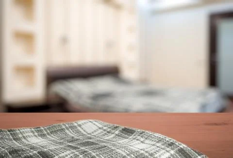 Kitchen towel on table Stock Photos