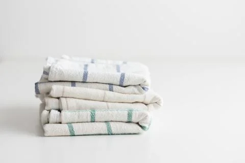 Kitchen towels on white background Stock Photos