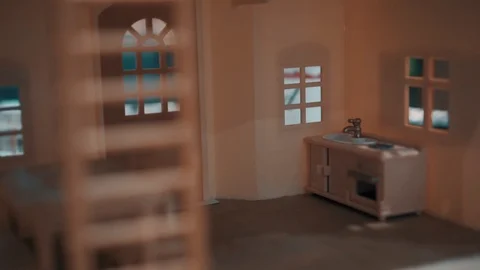 Kitchen in the toy House Stock Footage 100558618