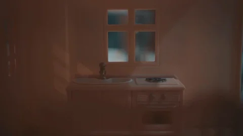 Kitchen in the toy House Stock Footage 100558620