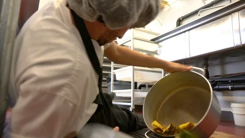 Kitchen trip and fall Stock Footage 105817497