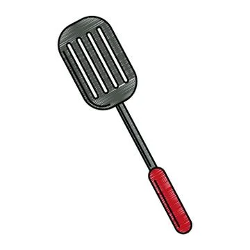 Kitchen turner utensil scribble Illustrazione stock