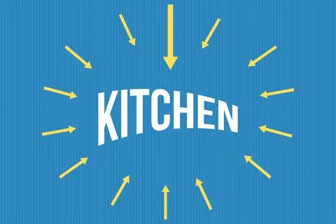Kitchen typography text vector design. Kitchen text Stock Illustration