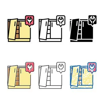 Kitchen unit repairs color icon designs vector Stock Illustration