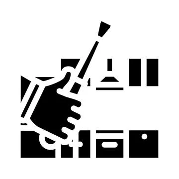 Kitchen unit repairs glyph icon vector illustration Stock Illustration