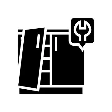 Kitchen unit repairs glyph icon vector illustration Stock Illustration
