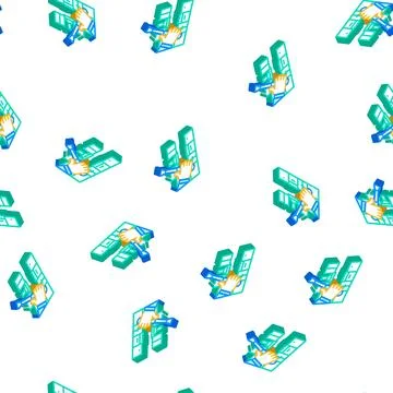 Kitchen unit repairs isometric icon seamless pattern Stock Illustration