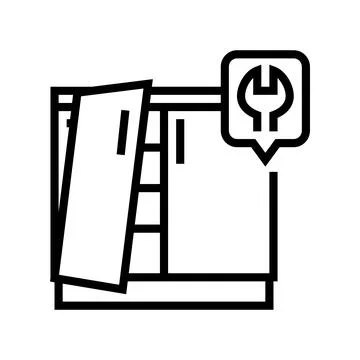 Kitchen unit repairs line icon vector illustration Stock Illustration