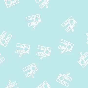 Kitchen unit repairs line vector seamless pattern Stock Illustration
