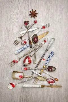 Kitchen Utensil Christmas Tree Stock Photos