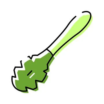 Kitchen utensil green pasta serving tongs illustration Stock Illustration