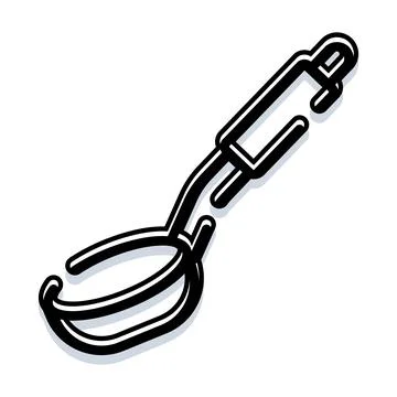 Kitchen utensil with long handle for serving soup Illustration