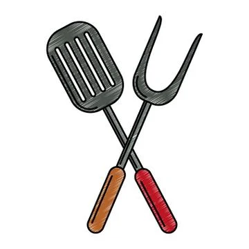 Kitchen utensil symbol scribble Stockillustratie