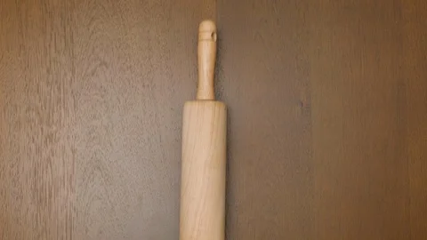 Kitchen utensil on wood dining table backdrop Stock Footage 120663616