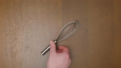 Kitchen utensil on wood dining table backdrop Stock Footage 120665221