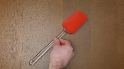 Kitchen utensil on wood dining table backdrop Stock Footage 120665804