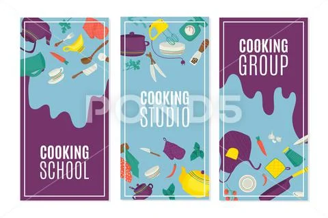 Kitchen Cooking Utensils And Food Set Stock Illustration