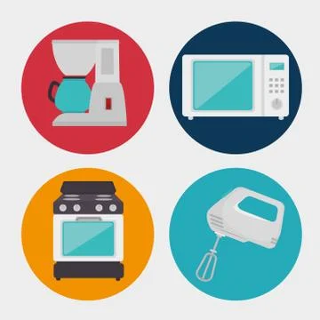 Kitchen utensils and dishware Stockillustratie