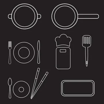 Kitchen utensils and kitchenware Stock Illustration