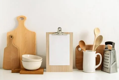 Kitchen utensils background Stock Photos