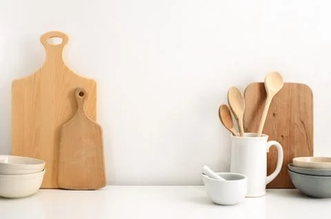 Kitchen utensils background Stock Photos