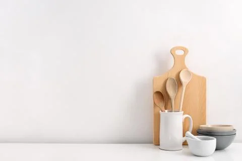 Kitchen utensils background Stock Photos