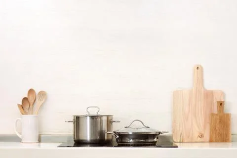 Kitchen utensils background Stock Photos