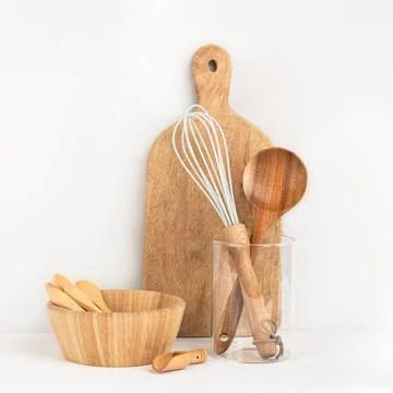 Kitchen utensils background Stock Photos