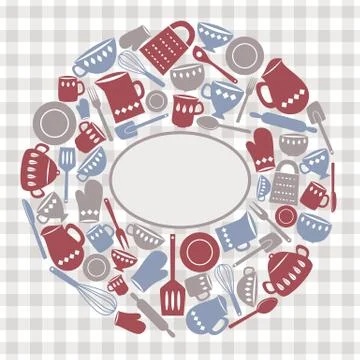 Kitchen utensils circle Stock Illustration
