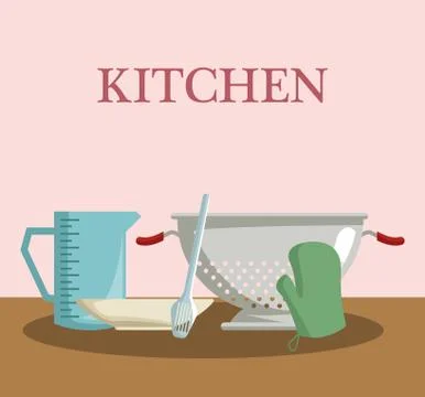 Kitchen utensils concept Stock Illustration
