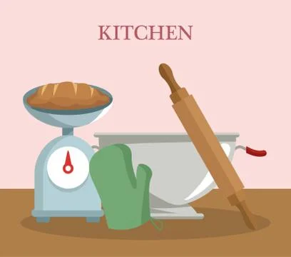 Kitchen utensils concept Stockillustratie